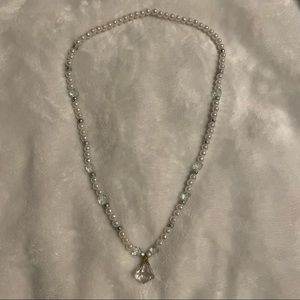 NWOT Beaded Pearl Necklace with Silver Accents